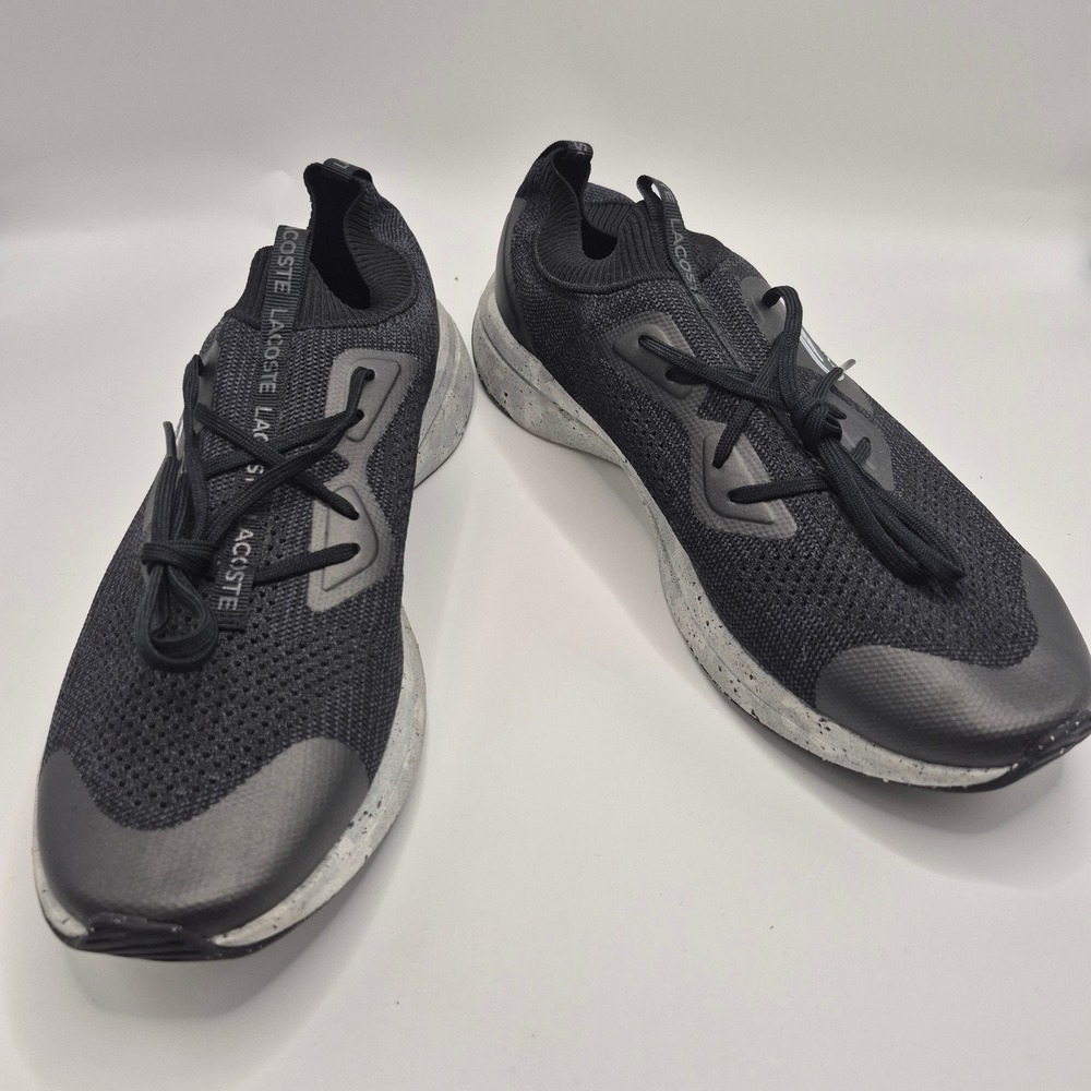 Lacoste Neo Run Eco 0722 1 SMA Mens Black Grey Knit Sneakers 11.5 743SMA0111454